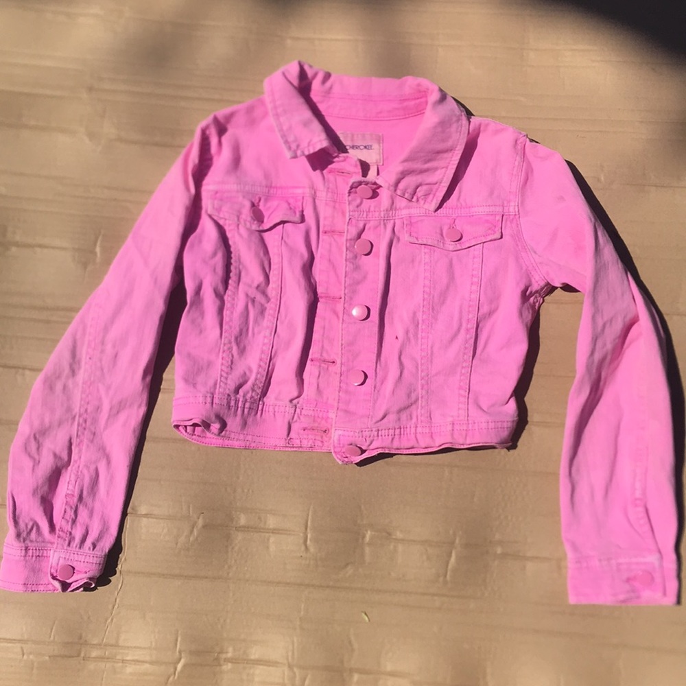 Kids pink jean jacket